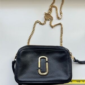 Marc Jacobs Black Crossbody Bag with Gold Chain